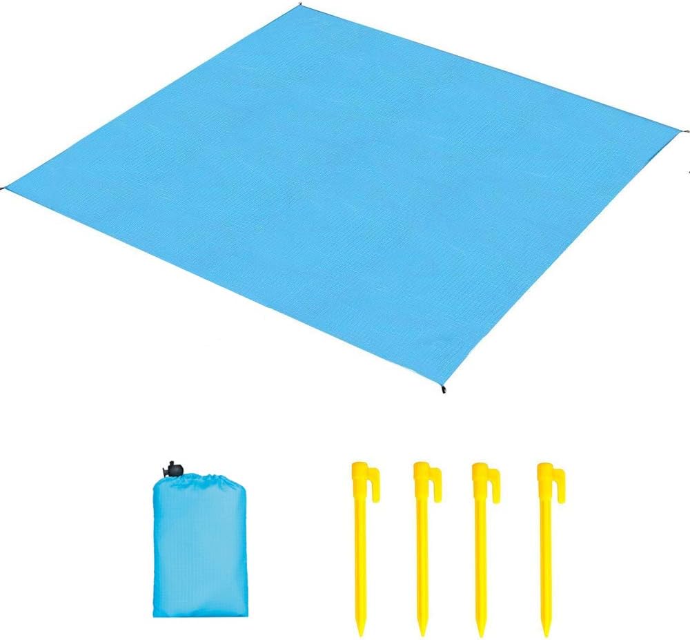 HomTop Pocket Blanket Portable Picnic Mat Lightweight Foldable Waterproof Picnic Mat,Perfect for Picnic,Beach,Outdoor,Park,Camping,Traveling,Hiking