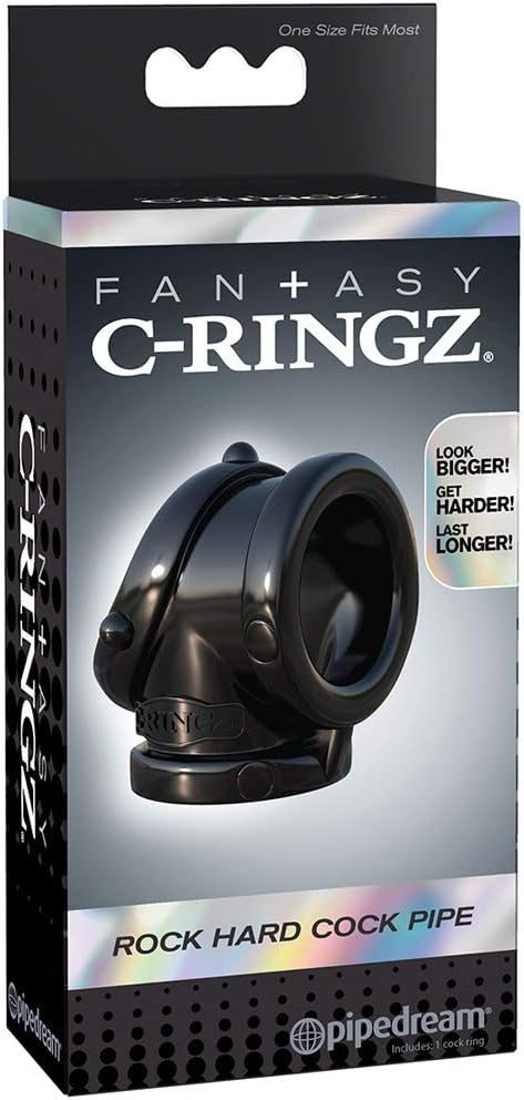 Pipedream Fantasy C-Ringz Rock Hard Cock Pipe Black 3.1-3.3 cm - Image 4