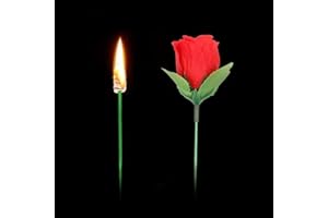 GENERIC Fire Magic Torch to Rose Trick Props with Wax Block, Magic Props Flaming Rose, Professional Magician Mentalism Flower Transformation Gifts, for Stage Street Wedding Proposals Party Shows (5PCS-Red)