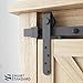 SMARTSTANDARD 7FT Mini Sliding Barn Door Hardware Track Kit -Super Smoothly and Quietly -Used for Double Opening Cabinet, TV Stand, Closet, Window -Fit 21