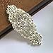 ShiDianYi Rhinestone and Pearl Beaded Applique for Bridal sash, Wedding Headband Wedding Belst Bridal Sash Silver Rhinestone Applique