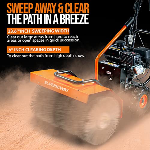SuperHandy Dirt/Debris Power Sweeper Brush Broom 23.5” in Clearing Path