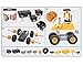Tevelo Take Apart 3 On 1 Construction Vehicle Toy Models (55 Pcs): Bulldozer, Road Roller, Snow Plow STEM Learning Toy, Boost Eng. Skills, Creativity and Complex Thinking. W/Tools. Ages 3+