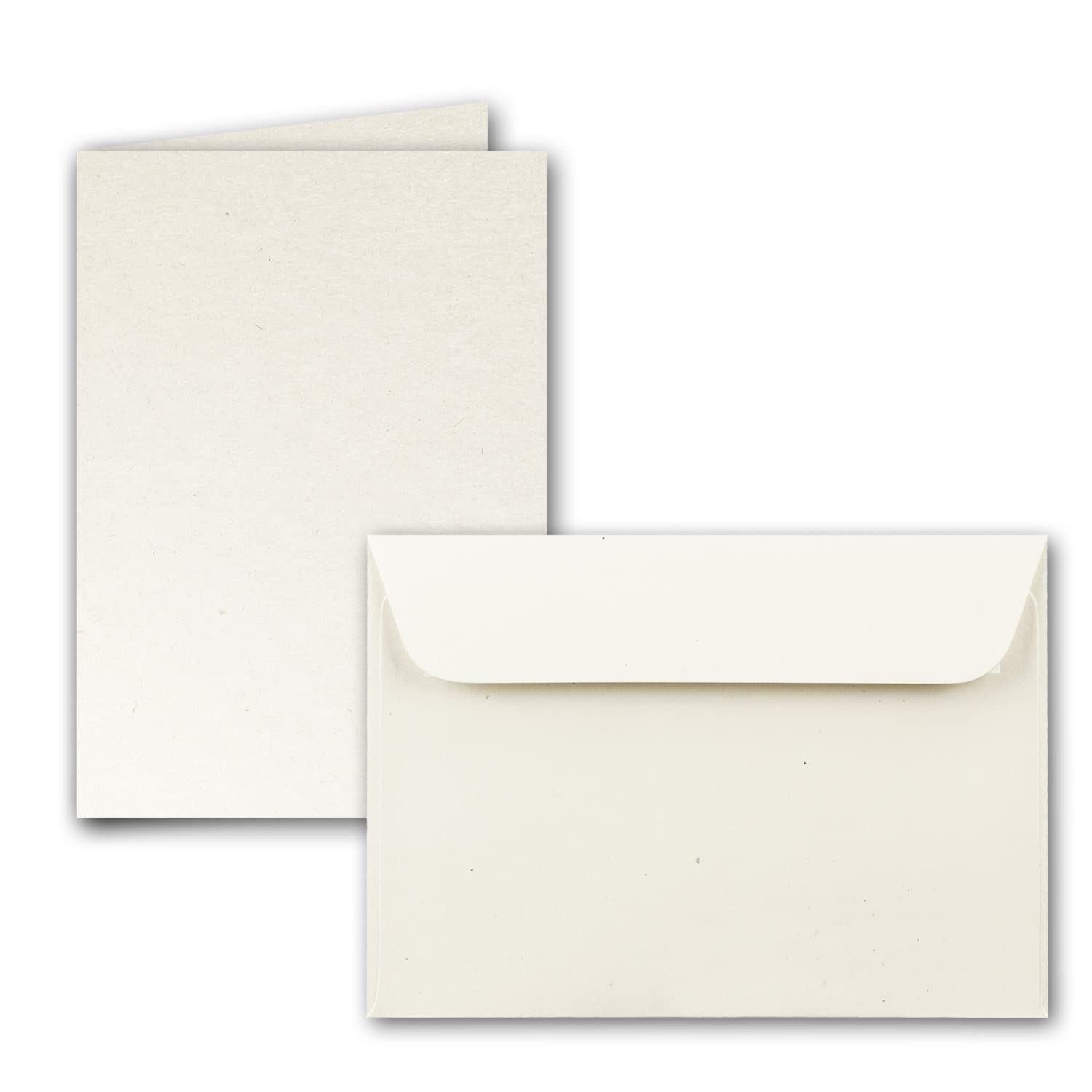 ARTOZ 50 x set of double cards DIN A6 and envelopes DIN C6 – colour: tortilla (cream/eggshell) – Greenline series