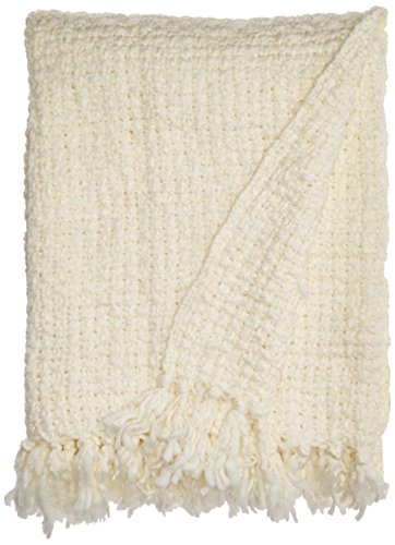 Textured cross knit acrylic throw blanket with fun, bri…