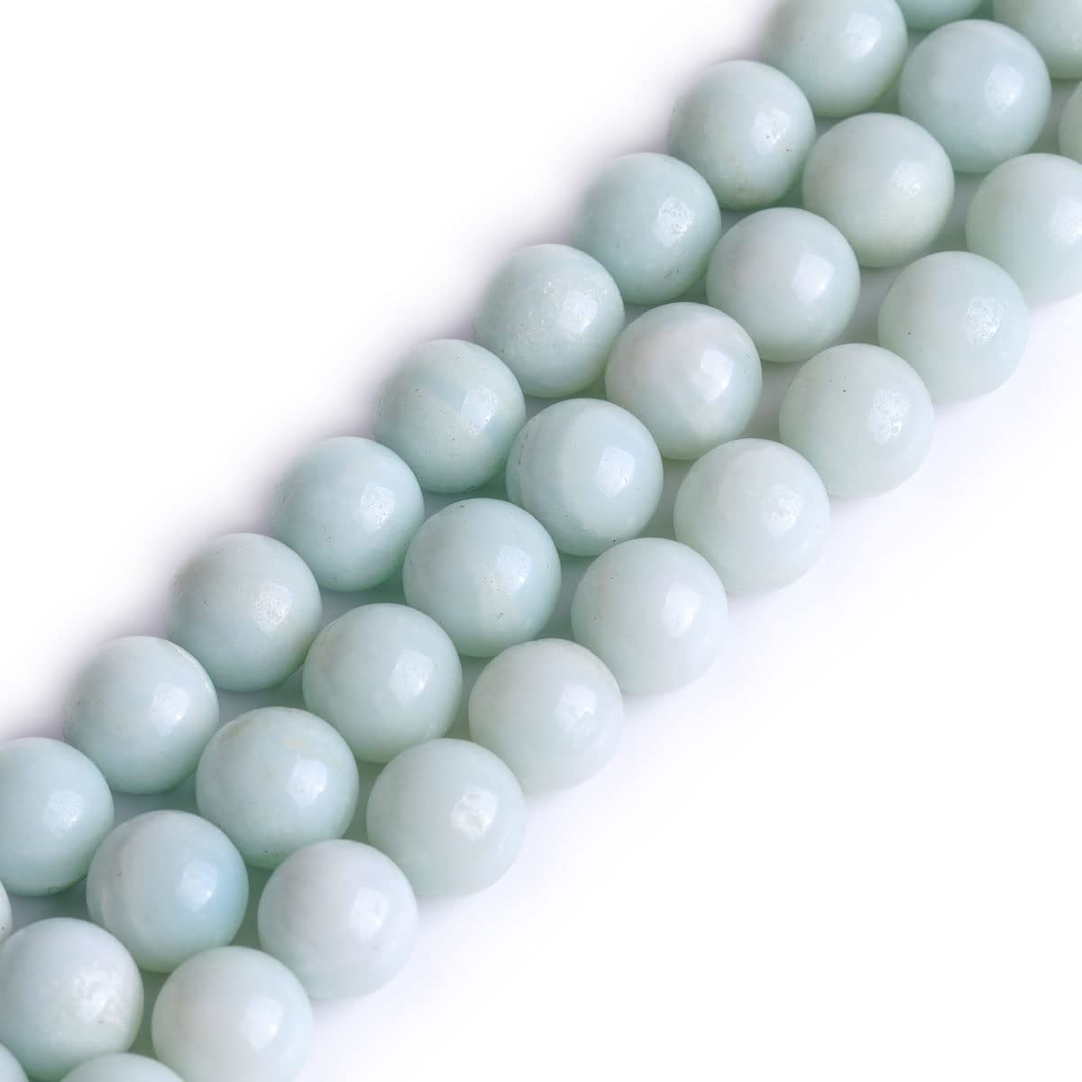 GEM-Inside Natural 12mm Amazonite Round Gemstone Semi Precious Loose Beads for Jewellery Making 15''
