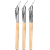 IMIKEYA Batik Pen Set with Metal Tips and Wood Handles, 3 Pack | Metal Wax Applicators for Fabric Batik Printing, Pottery and Clay Detail Work, 6.9 Inch Manual Tools for Artists and Crafters
