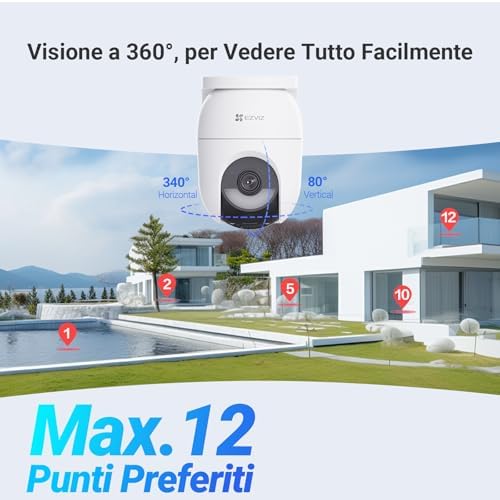 CB8 Lite 2K+ Telecamera WiFi Esterno con Pannello Solare, PTZ 360° AOV, Rilevamento di Persone/Veicoli, Audio Bidirezionale, Visione Notturna a Colori, Difesa Attiva