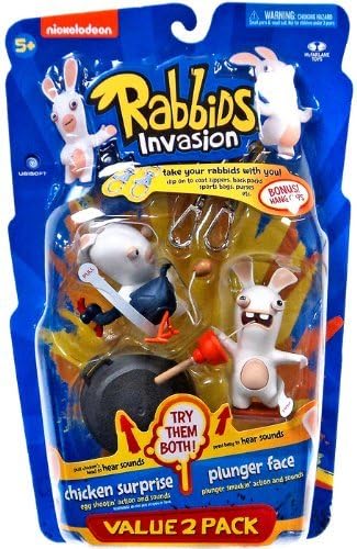 Raving Rabbids Invasion Series 2 Action Figure with Sound Chicken Suprise &amp; Plunger Face by Raving Rabbids Invasion