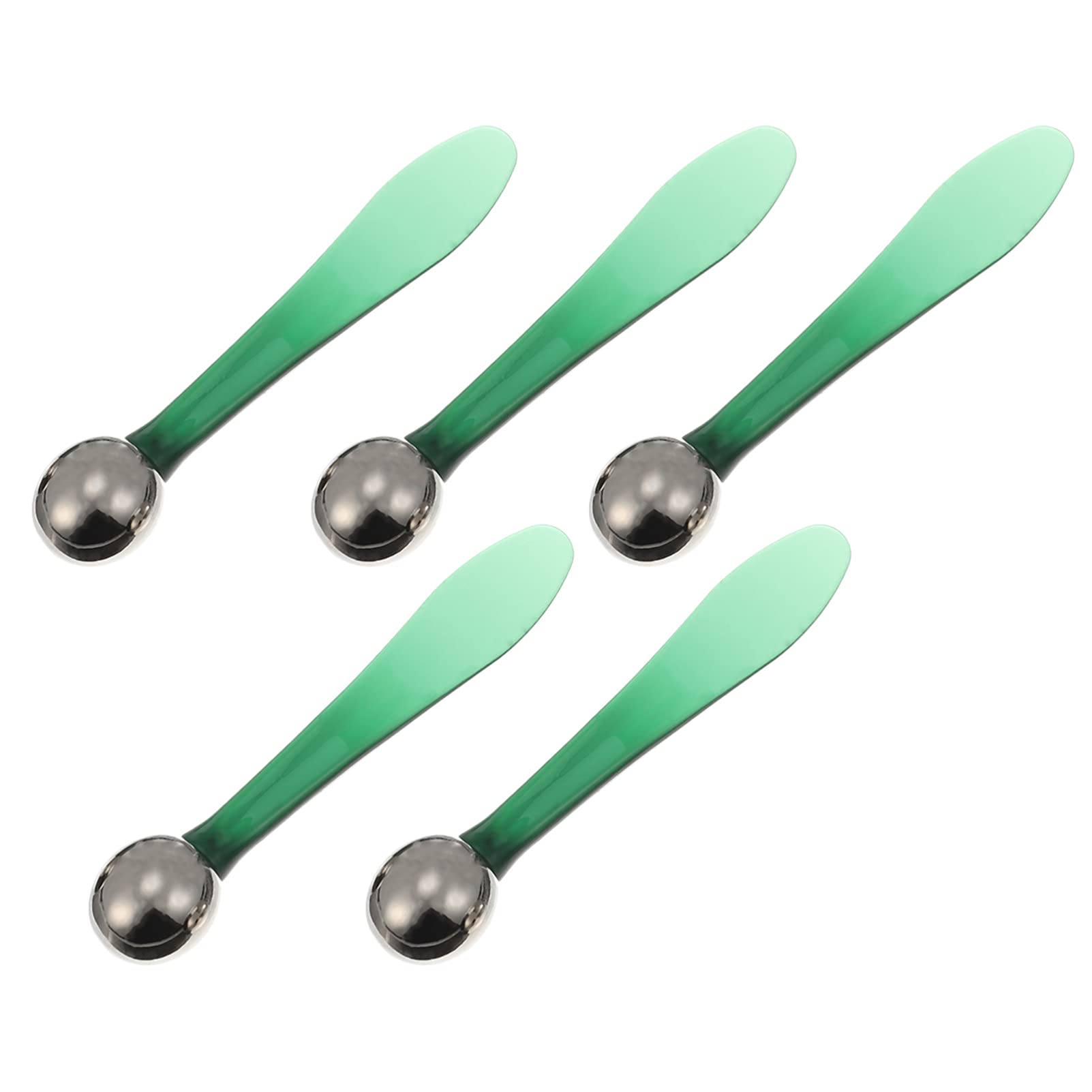 Uonlytech 5Pcs Eye Cream Applicator Metal Eye Cream Stick Spoon Roller Face Roller Tool for Women Girls, Random Color
