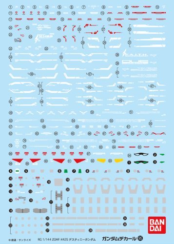 Bandai Gundam Decal No.95 for 1/144 scale RG ZGMF-X42S Destiny Gundam
