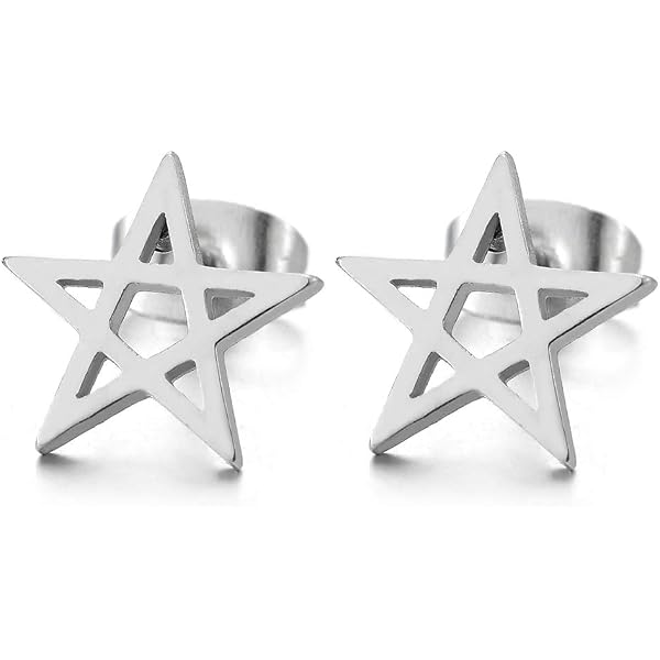 Men's Triangle Stud Earrings - Stainless Steel, Screw Back, Polished & Satin Finish, 2pcs - View #5
