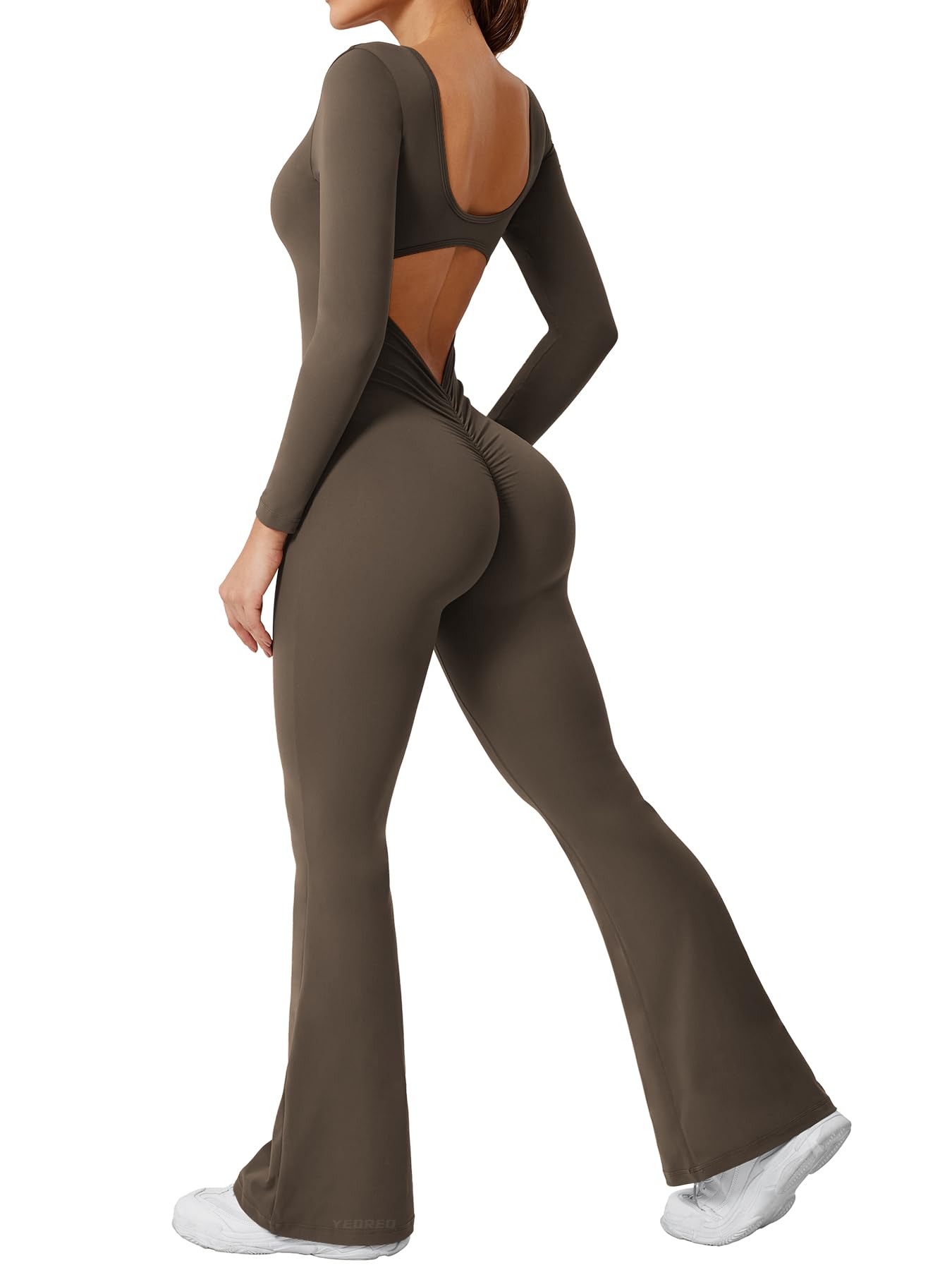 Seamless Two Piece Set With Long Sleeve Crop Top And Leggings With