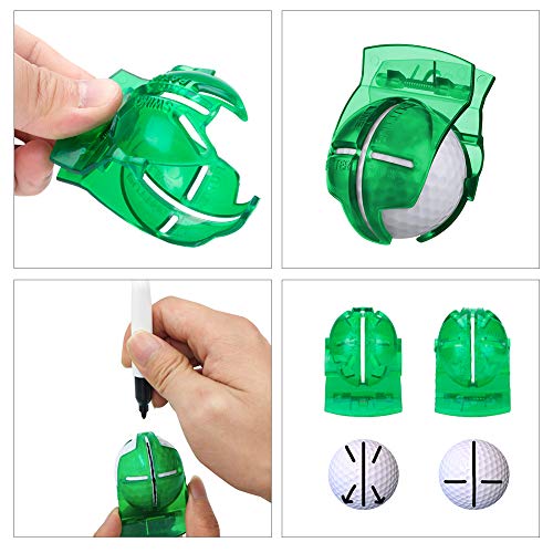 image for Eletorot Golf Ball Marker Drawing Line Tool 2pcs Marker Clips with 4pc