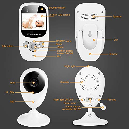 image for ZEEPIN SP880 Digital Wireless Baby Monitor with 2.4