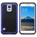ULAK Galaxy S5 Case, Knox Armor Slim Shockproof Hybrid Silicone Rugged Rubber Hard PC Shell Protective Grip Cover for Samsung Galaxy S5 S V I9600 Black/Blue