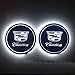 JSAMZ Car Logo LED Cup Pad led Cup Coaster USB Charging Mat Luminescent Cup Pad LED Mat Interior Atmosphere Lamp Decoration Light (Cadillac)