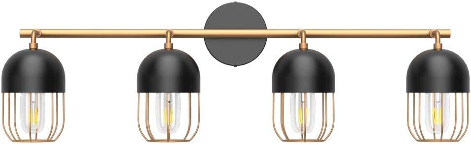Ralbay Bathroom Vanity Light 3-Light Industrial Metal Wire Cage Wall Light Edison Vintage Wall Light Fixture for Bathroom (Exclude Bulb) - - 