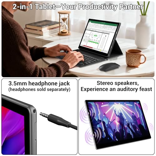 MIVASOLO Tablet 14 Pollici Android 15 Tablet 5G WiFi,Octa-Core 2.0Ghz,36GB RAM+512GB ROM/11580mAh/Face Unlock/OTG/GPS-Tablets in Offerta con Tastiera e Mouse,Grigio