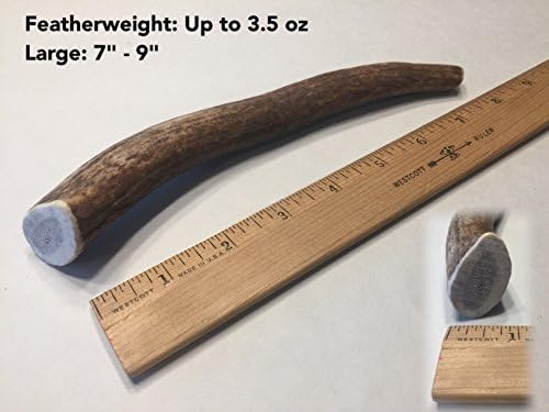 Doggie Dealz Premium Elk Antlers for Dogs - All Natural Antler Dog Chew - Organic, Healthy & Long Lasting Dog Treat - Shed from Wild Elk, Sourced in the USA (Featherweight, Large 7"-9")