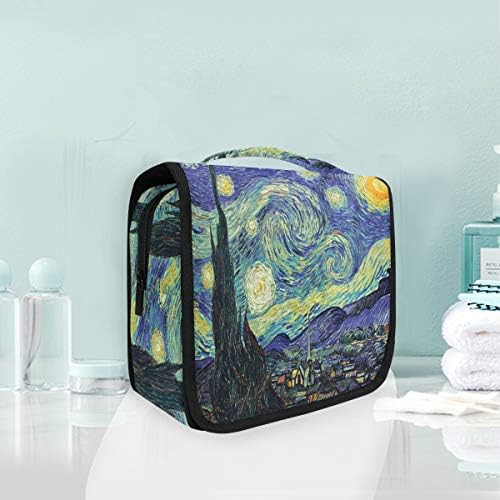 Travel Toiletry Cosmetic Bag Van Gogh Art Galaxy Universe Rural Hanging Shower Makeup Bag Pouch Portable Train Tote Case Organizer Storage For Women Girls