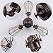 Industrial Flush Mount Ceiling Light Fixture, Rustic Rotatable Ceiling Lighting in Golden Bronze, Vintage 3-Light Wire Cage Sconce Wall Lighting for Farmhouse Bedroom Living Room Café, 1 Pack