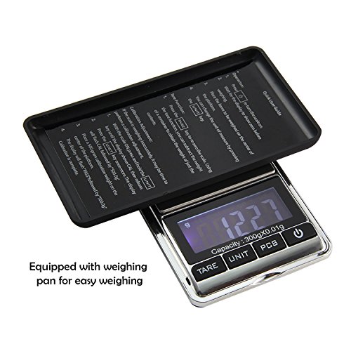 Digital Pocket Scale, Smart Weigh Scale High Precision Electric Jewelry Scale, Mini Portable LCD Gram Weight Balance Scale, 300g/0.01g, Black