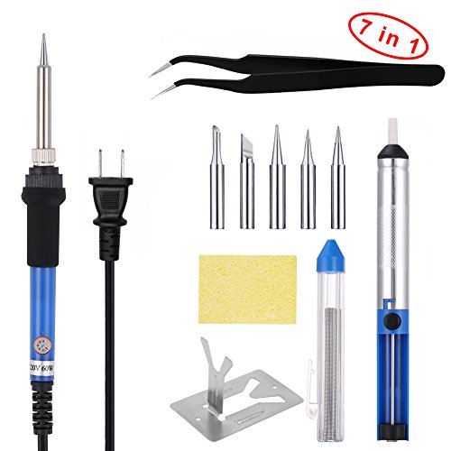 UPC 751570407439, GHB Soldering Iron Kit 110V Adjustable Temperature Electric Iron Sets for Various Repairing Usage