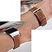bayite Leather Bands Compatible Fitbit Ionic, Genuine Leather Replacement Accessories Straps Wristband Women Men, Brown