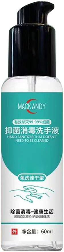 Boddenly Pro Hand Sanitizer, Long-Lasting Quick-Drying Sterilization Liquid Hand Soap, Portable Hand Soap, Disposable Hand Sanitizer, Soothing Gel 60ML