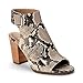 Vionic Women’s Perk Blakely Open Toe Slingback Heel – Ladies Peep Toe Booties Concealed Orthotic Support - Natural Snake Leather 9M