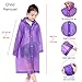 EUOW Rain Ponchos EVA Reusable Raincoats for Family Travel,Camping,Hiking,Fishing for Emergency Rain Coat for Adults & Kids(4 Pack)