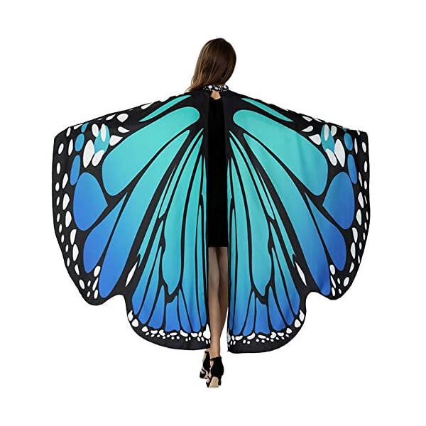 HITOP Butterfly Wings For Women, Butterfly Shawl Fairy Ladies Cape Nymph Pixie Costume Accessory
