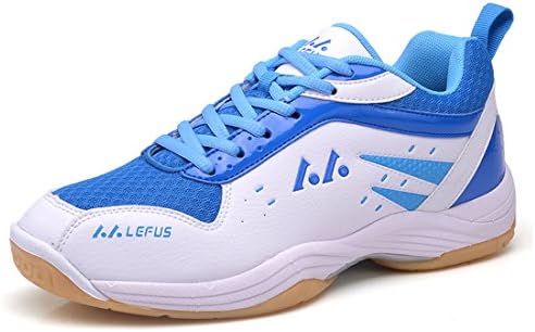 Men’s Badminton Shoes Indoor Gym Cross Training Sneaker Also Suitable Tennis (US-10.5, White)