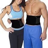 XRUSH Waist Trimmer,Exercise Trainer Adjustable Weight Loss Belt Stomach Fat Burner with Low Back and Lumbar Support with Sauna Suit Effect for Workout Weight lifting Yoga (Black, Medium - 39