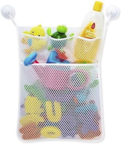 ADCorner Bath Toy Organizer Hanging Toy Storage Holder with Pockets for Baby Toys Shower Accessories Cosmetics 2 Free Suction Hooks for Smooth Surfaces Bath Beyond Keep Bath Tub Tidy