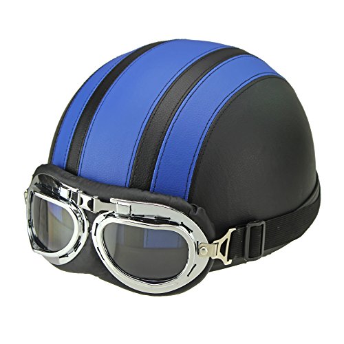 Ocamo Motorcycle Helmet Unisex Men Women Open Face Half Visor Protection Goggles Safety Helmet Yellow - Thumbnail 7