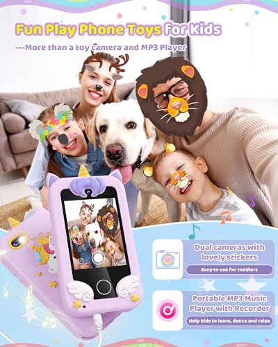 Phone Toy for Kids, Gifts and Toys for Girls and Boys Ages 3-8 (Purple)