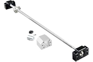 CHUANGNENG Ball Screw CNC Parts SFU1605 RM1605 16mm 1050mm with Metal Deflector Ball Screw nut BK/BF12 End Supports Ball NUT HOUSINGS 1pcs Coupler with end Machining,Length Approx 41.3inch/1050mm