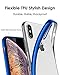DTTO Case for iPhone Xs Max, [Lightening Series] Clear Stylish Flexible Case with Metal Luster Edge for Apple iPhone Xs Max 6.5 Inch (2018 Released)-Blue