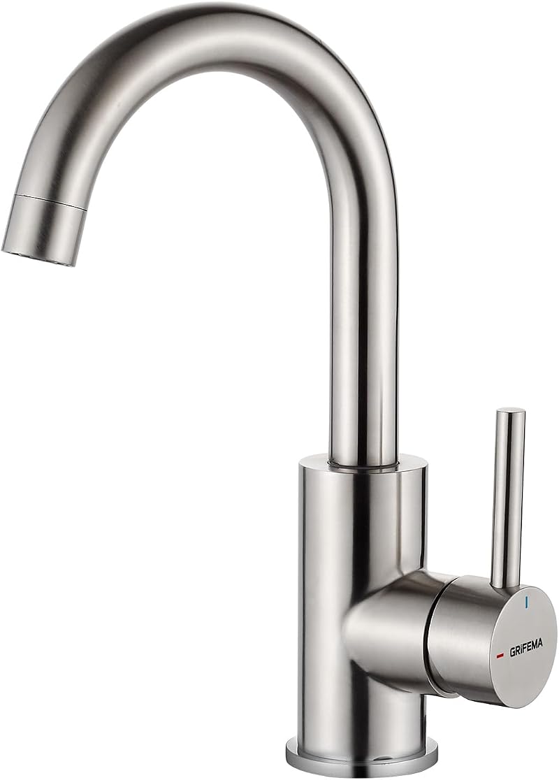 GRIFEMA Basin Mixer Tap 360° Swivel Stainless Steel Brushed Chrome G1002A