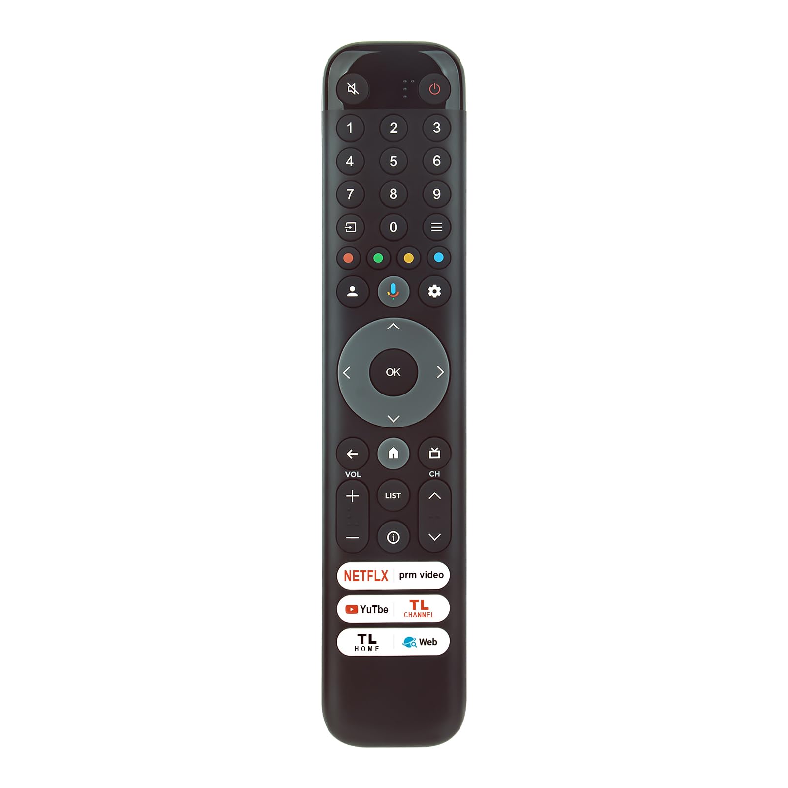ROLLGAN RC833-GUB1 Voice Replace Remote Control compatible with TCL RC833-GUB1 RC833 GUB1 RC833GUB1 FOR Smart TV