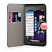 32nd® Design book wallet PU leather case cover for Blackberry Z10, including screen protector and cleaning cloth - Purple Rose