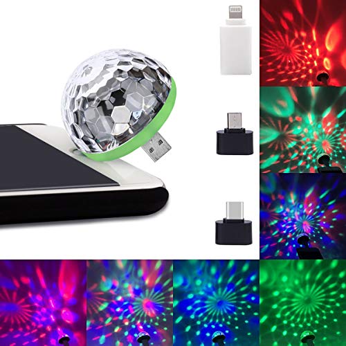 USB Party Lights Mini Disco Ball,Led Small Magic Ball Sound Control DJ Stage Light Colorful Strobe RGB Lamp For Christmas/Brithday/Wedding/Club/Karaoke Decorations,Suitable for mobile phones