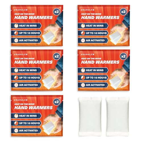 Bramble - Hand Warmers (5 Pairs, 10 Total) - Air Activated Pocket Warmers for Outdoor Activities - Warm in Minutes & Odour-Free - Up to 10 Hours of Heat