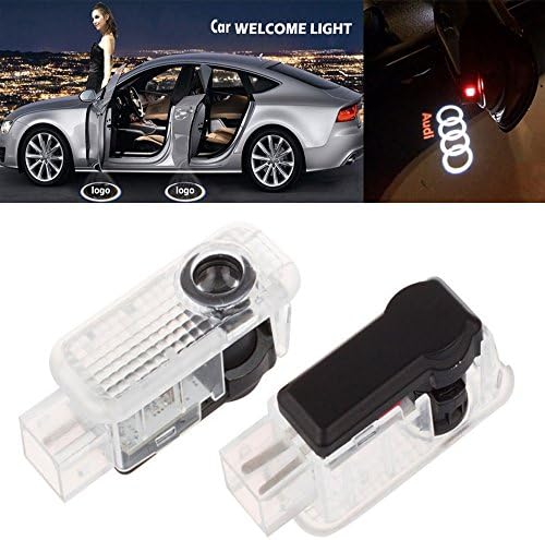 TF 2pcs Universal Car Projection LED Projector Door Shadow Light Welcome Light Logo Lamps Kit, No Drilling Required (For Audi A3 A4 A5 A6 TT Q3 Q5 Q7)
