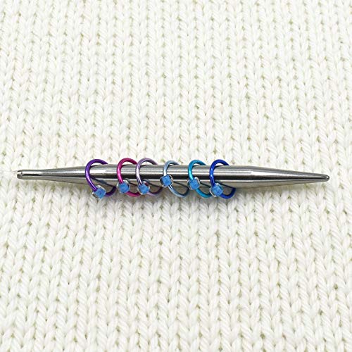 image for Pretty Warm Designs Medium Ring Knitting Stitch Markers up to US 10.5 