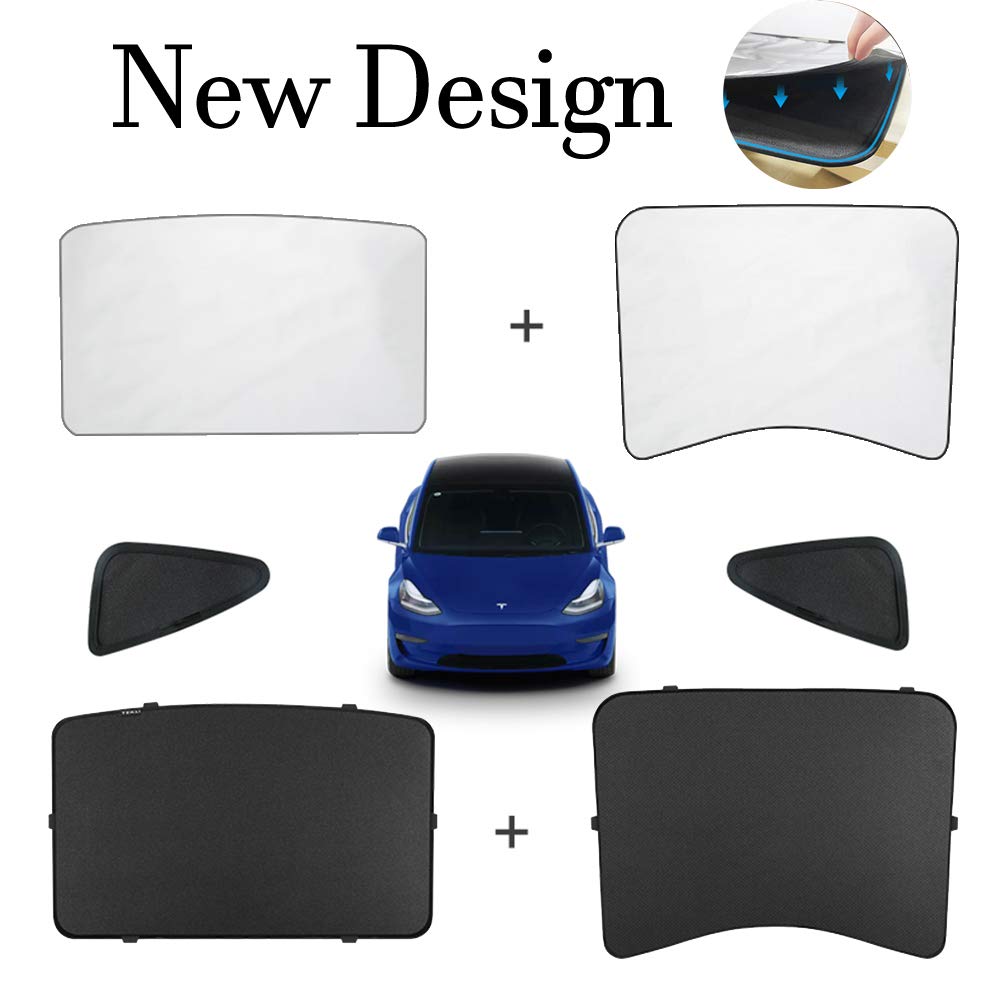 TesLover Tesla Model 3 Sunshades Sunroof Rear Window Top Roof Sun Shade Heat Insulation Film UV Rays