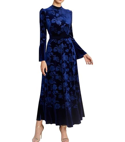 Amazon.com: Women's Dresses Floral Jacquard Tie Neck Velvet Amazon.com: Women's Dresses Floral Jacquard Tie Neck Velvet