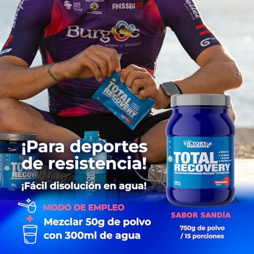 Victory endurance recuperação total (1250g) sabor melancia, bebida preparada pós-treino de carboidratos, eletrólitos e proteínas, com bcaa 2:1:1, 12 vitaminas e 9 minerais